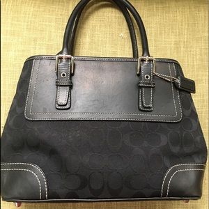 Coach Signature Canvas Hampton Satchel Handbag